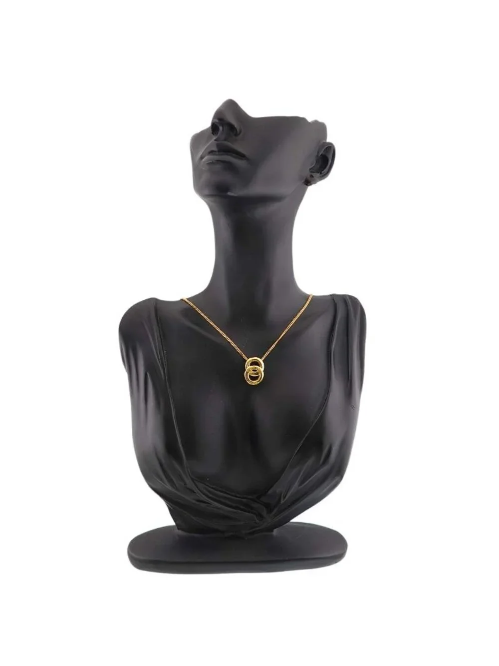 Celine Logo Double Circle Necklace 44.5 18k Yellow Gold 750 Neckalce